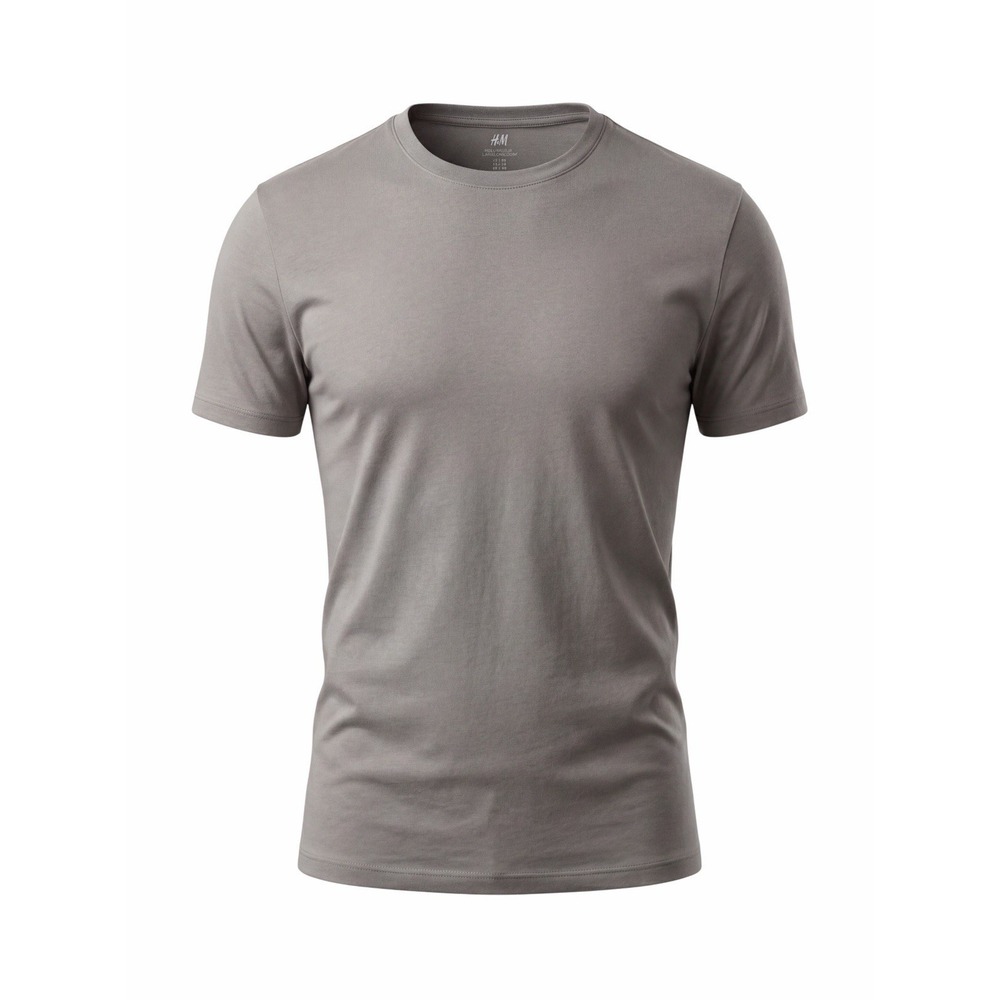 H&M Regular‎ Fit Cotton Crew Neck Beige Short Sleeve Men's T-Shirt Size M